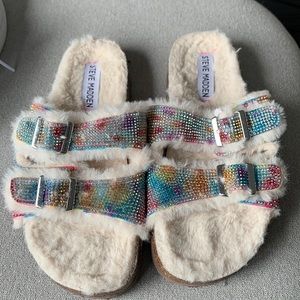 Super cute fuzzy sandals